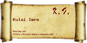 Kulai Imre névjegykártya